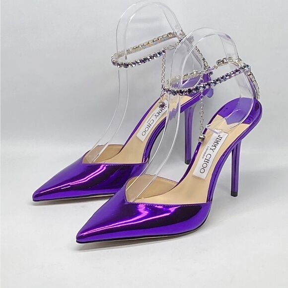 Jimmy Choo Saeda 100 patent leather pumps size 37.5 - Picture 6 of 14